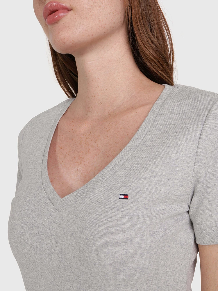 Playera cuello V de mujer Tommy Hilfiger