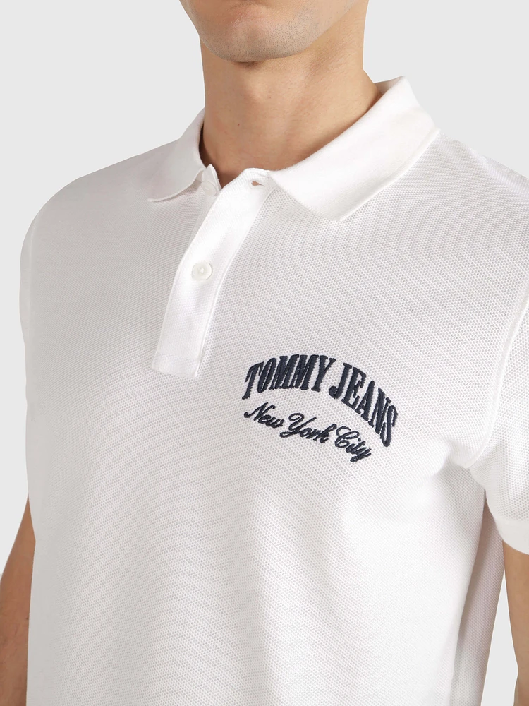 Polo con logo bordado de hombre Tommy Jeans