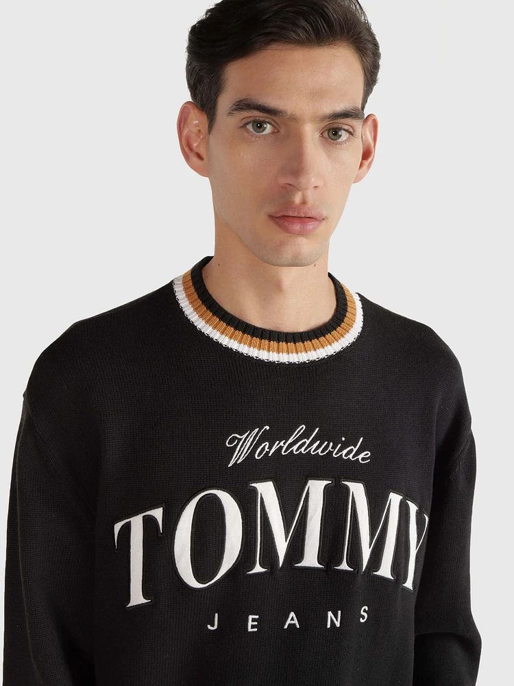 Suéter con logo contrastante de hombre Tommy Jeans