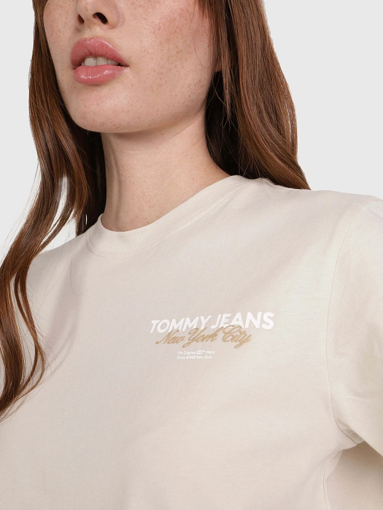 Playera con texto en relieve de mujer Tommy Jeans