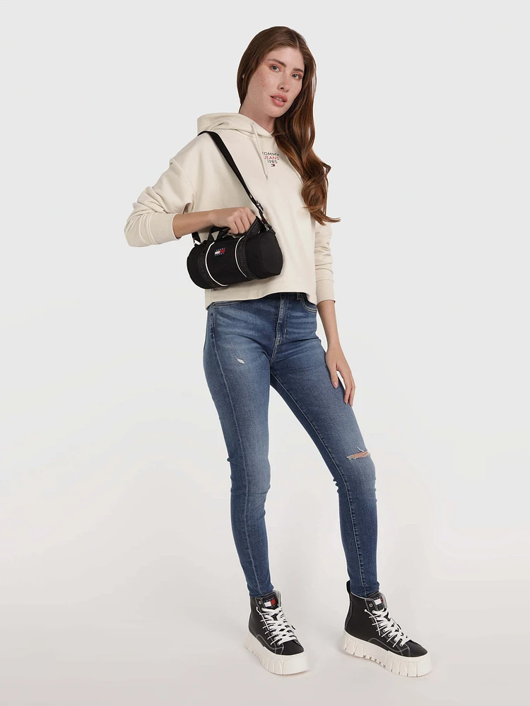 Bolso barril Heritage con bolsillo de malla de mujer Tommy Hilfiger