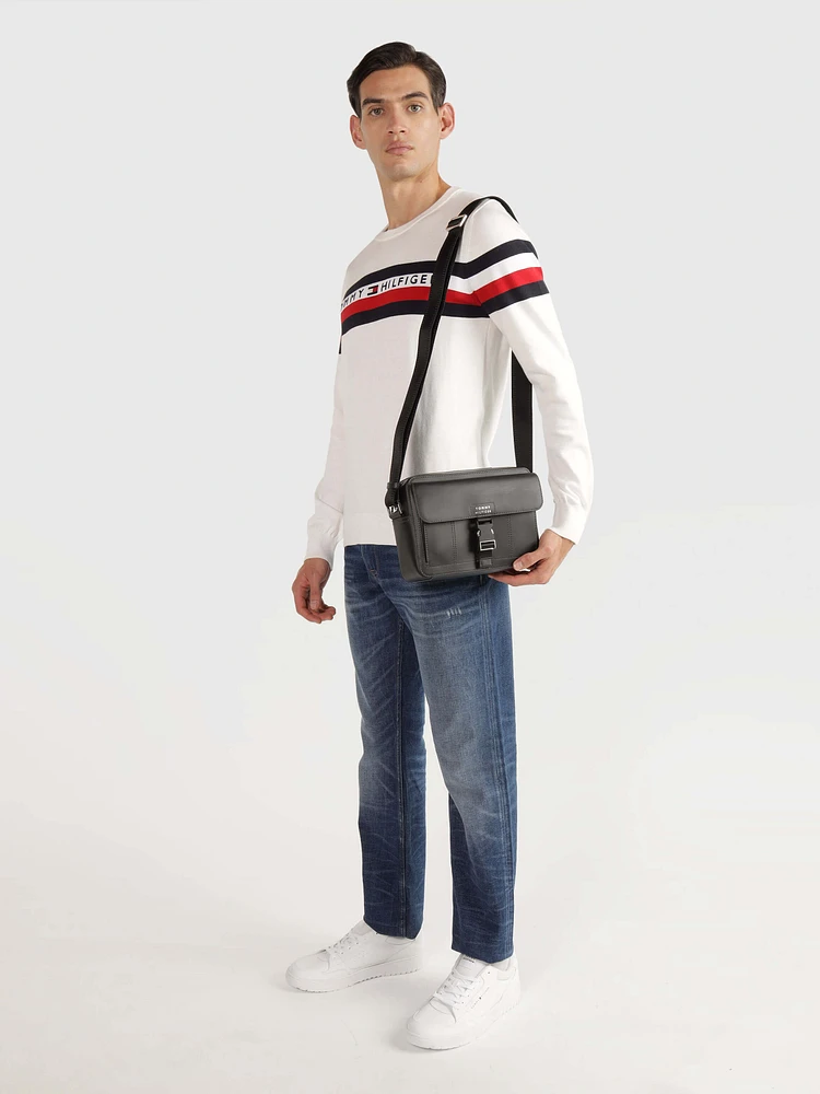 Bolsa crossbody con solapa de hombre