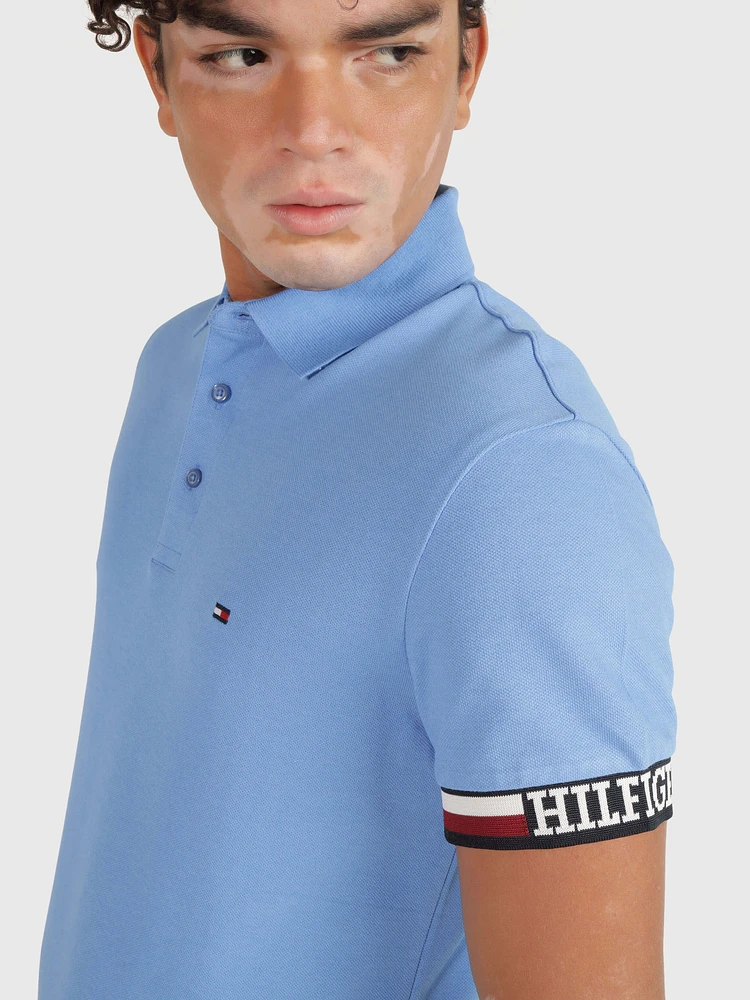 Polo con franjas en manga de hombre Tommy Hilfiger