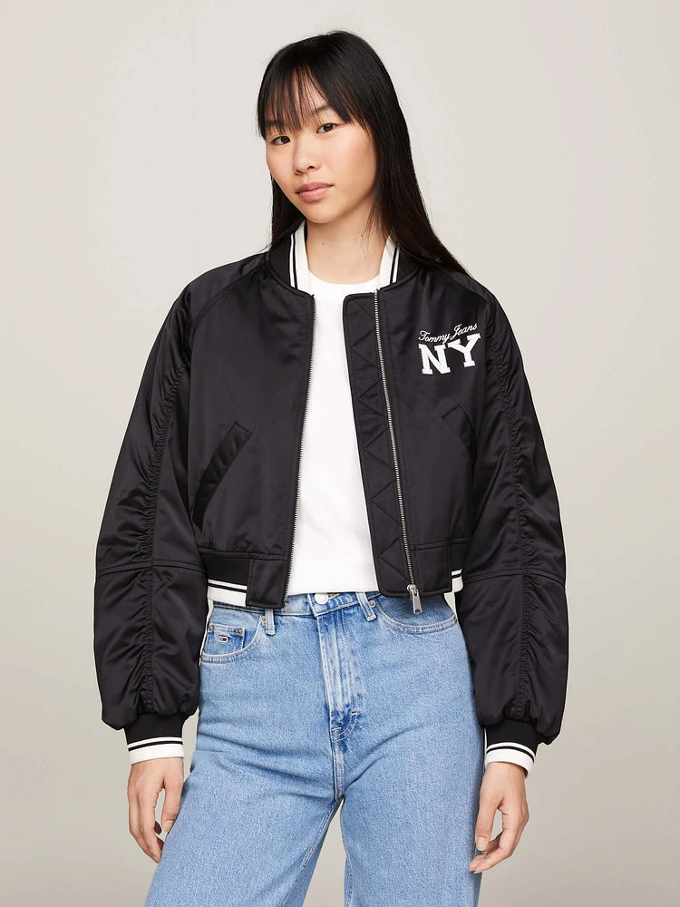 Chamarra bomber de satén acolchada mujer Tommy Jeans