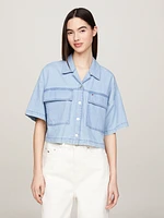 Blusa en chambray denim de corte oversize mujer Tommy Jeans