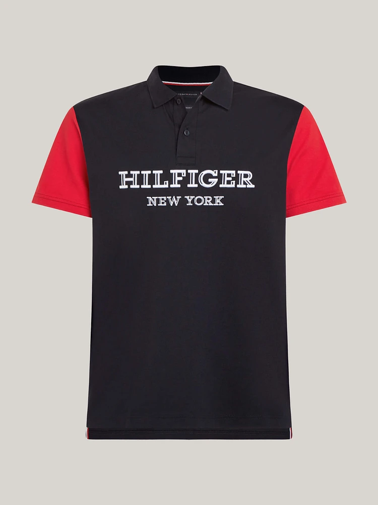 Polo color block con monotipo Hilfiger de hombre Tommy