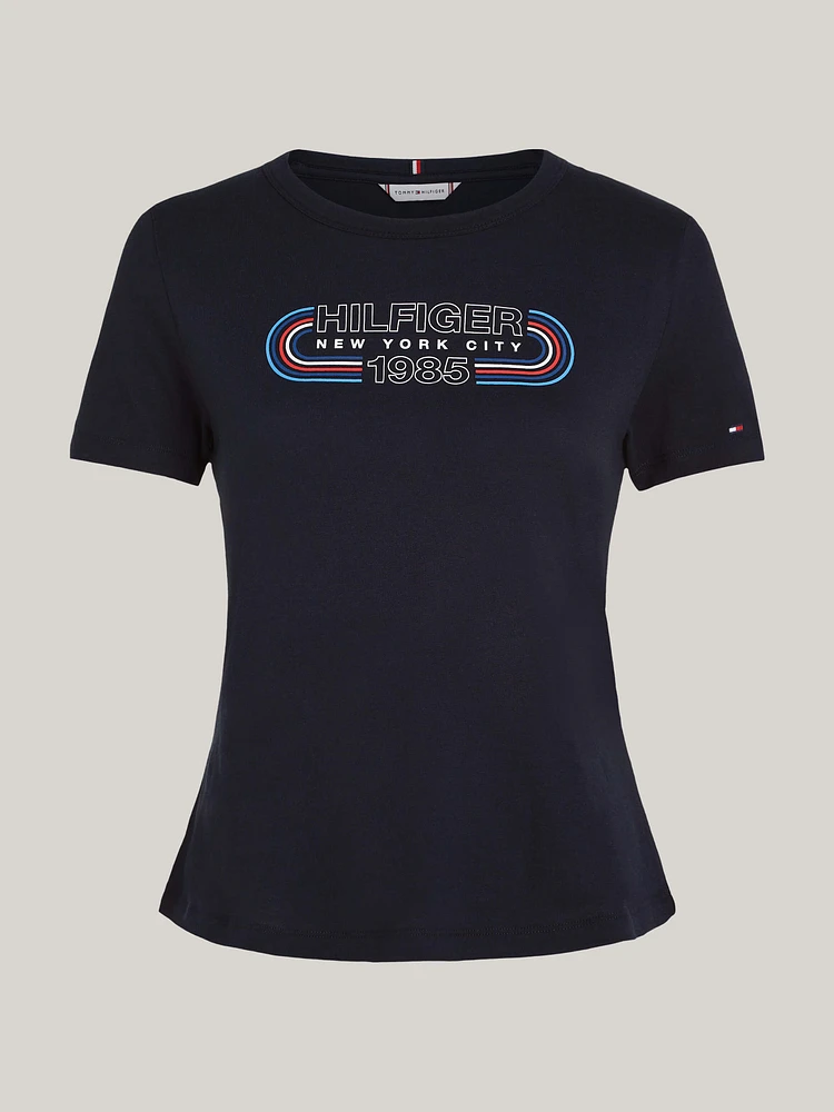 Playera de corte slim con logo deportivo mujer Tommy Hilfiger