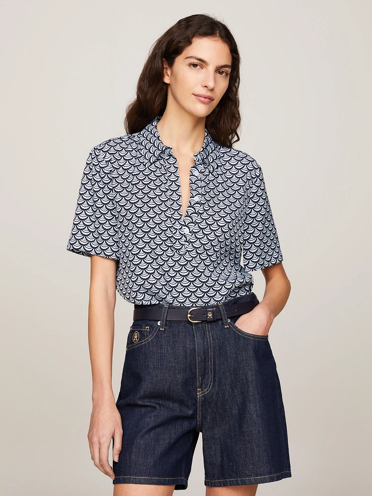 Camisa con manga corta y print de mujer Tommy Hilfiger