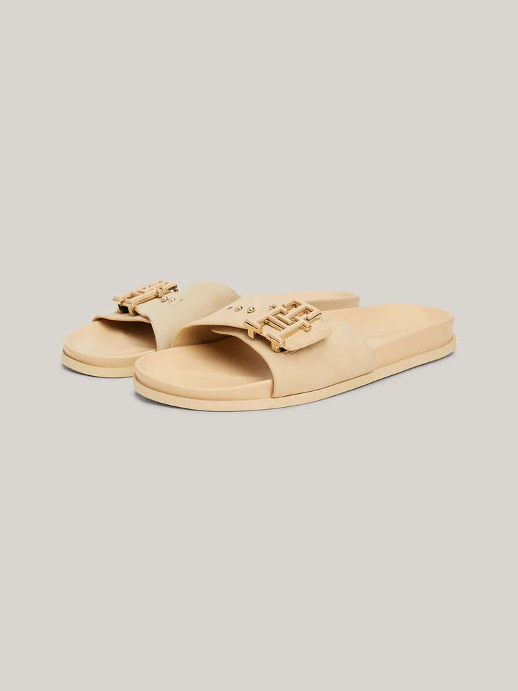 Sandalias de ante con hebilla TH Monogram mujer Tommy Hilfiger