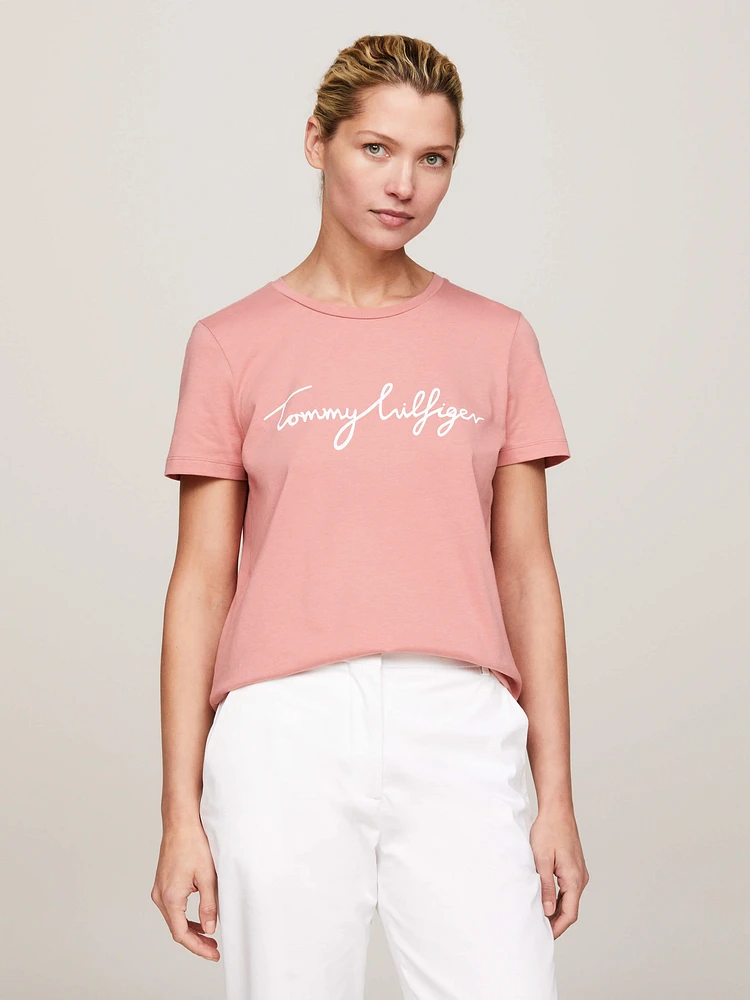 Playera de cuello redondo con logo mujer Tommy Hilfiger