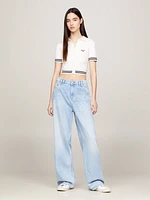 Suéter de punto elástico con corte cropped mujer Tommy Jeans