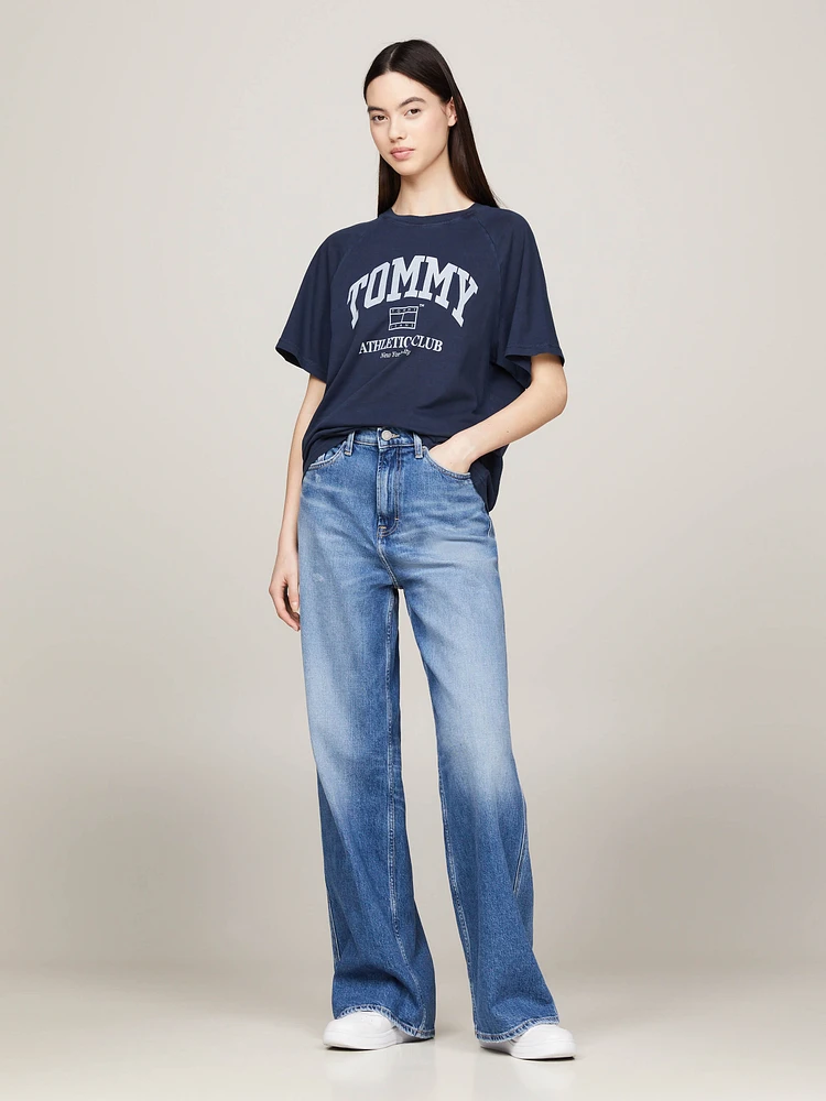 Playera Varsity de corte amplio con logo mujer Tommy Jeans