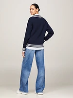 Suéter acanalado amplio con cuello de pico mujer Tommy Jeans