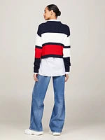 Suéter cropped color block con parche de mujer Tommy Jeans