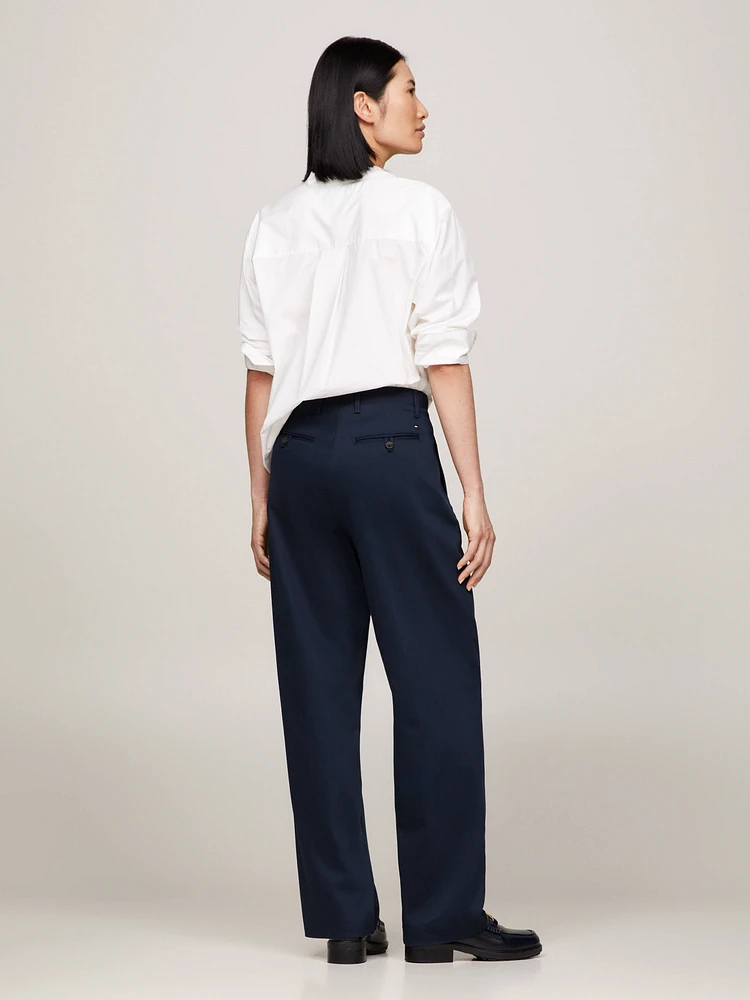 Pantalón chino recto de corte amplio mujer Tommy Hilfiger