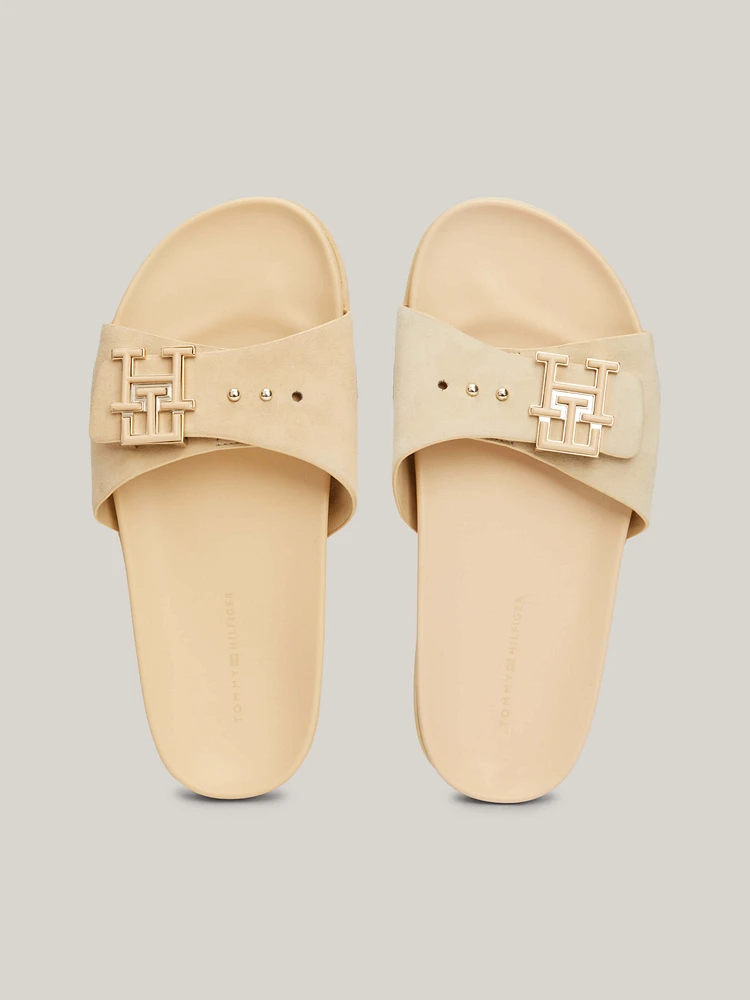 Sandalias de ante con hebilla TH Monogram mujer Tommy Hilfiger