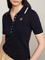 Polo de corte slim con detalles ribeteados mujer Tommy Hilfiger