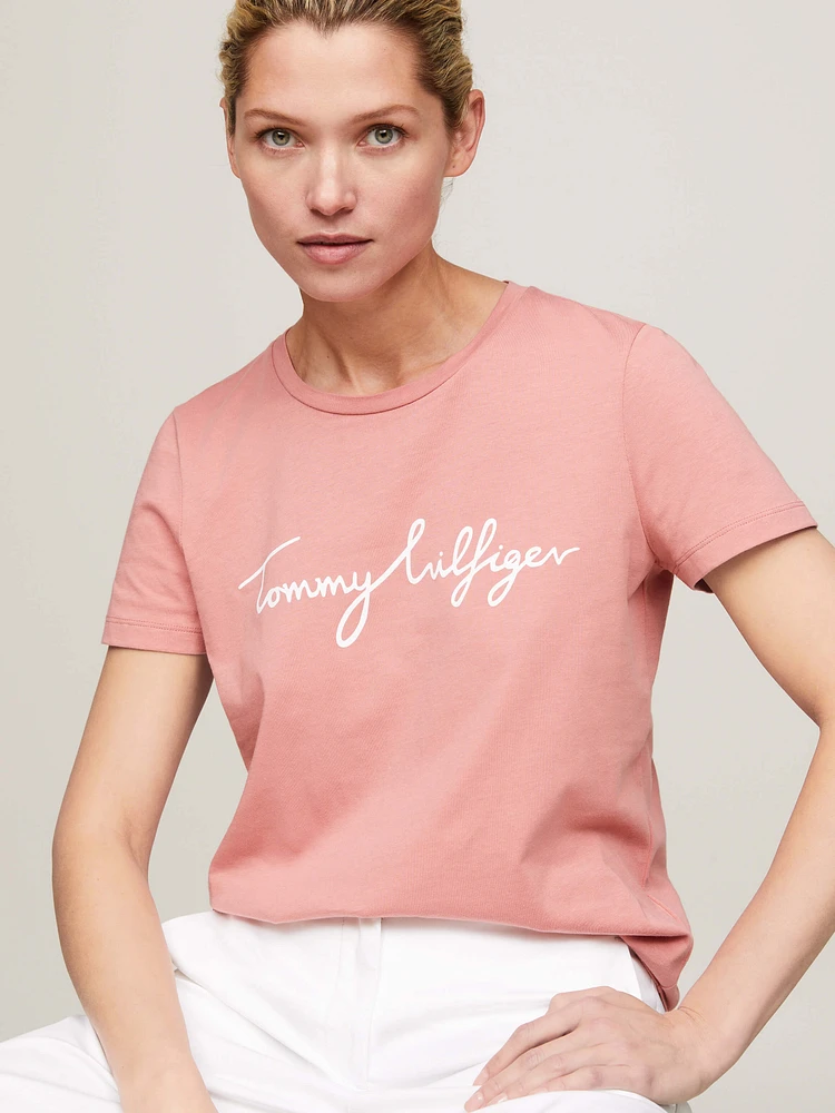 Playera de cuello redondo con logo mujer Tommy Hilfiger