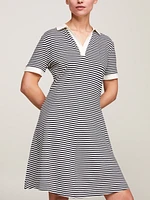 Vestido tipo polo de rayas con tapeta abierta mujer Tommy Hilfiger