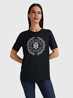 Playera con escudo estampado de mujer Tommy Hilfiger