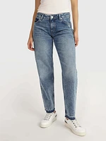 Jeans sophie low straight con acabado deslavado de mujer Tommy