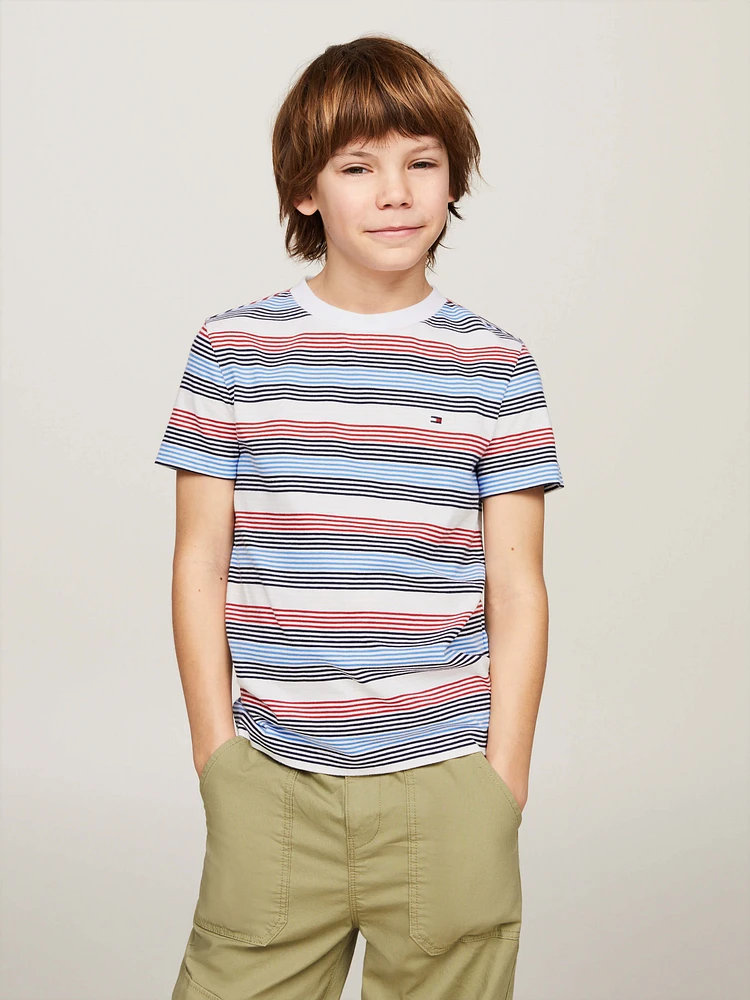 Playera de rayas con cuello redondo niño Tommy Hilfiger