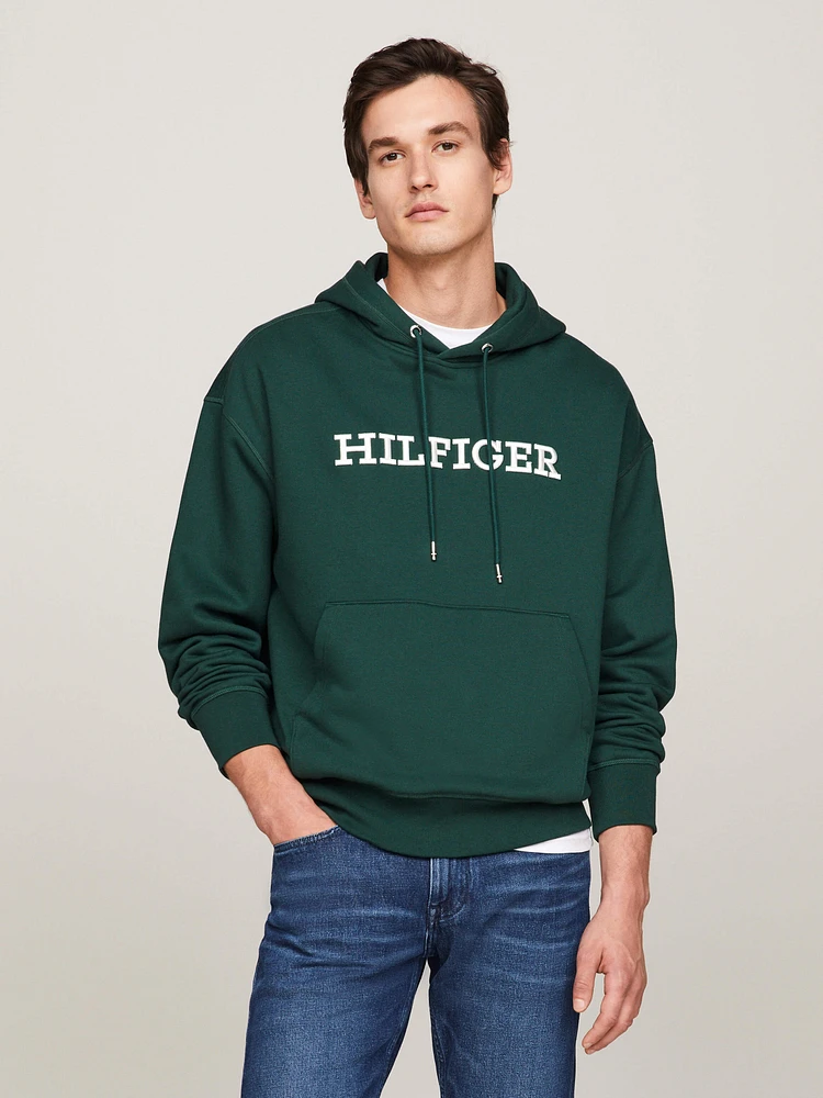 Sudadera con capucha y monotipo Hilfiger de hombre