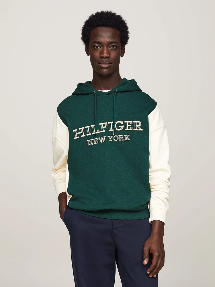 Sudadera con capucha y monotipo Hilfiger de hombre