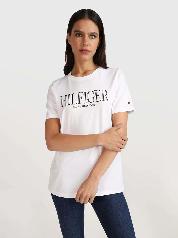 Playera con logo estampado de mujer Tommy Hilfiger