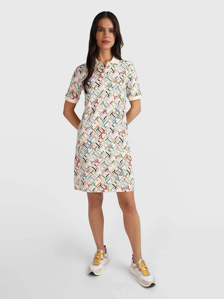 Vestido con monograma estampado de mujer Tommy Hilfiger