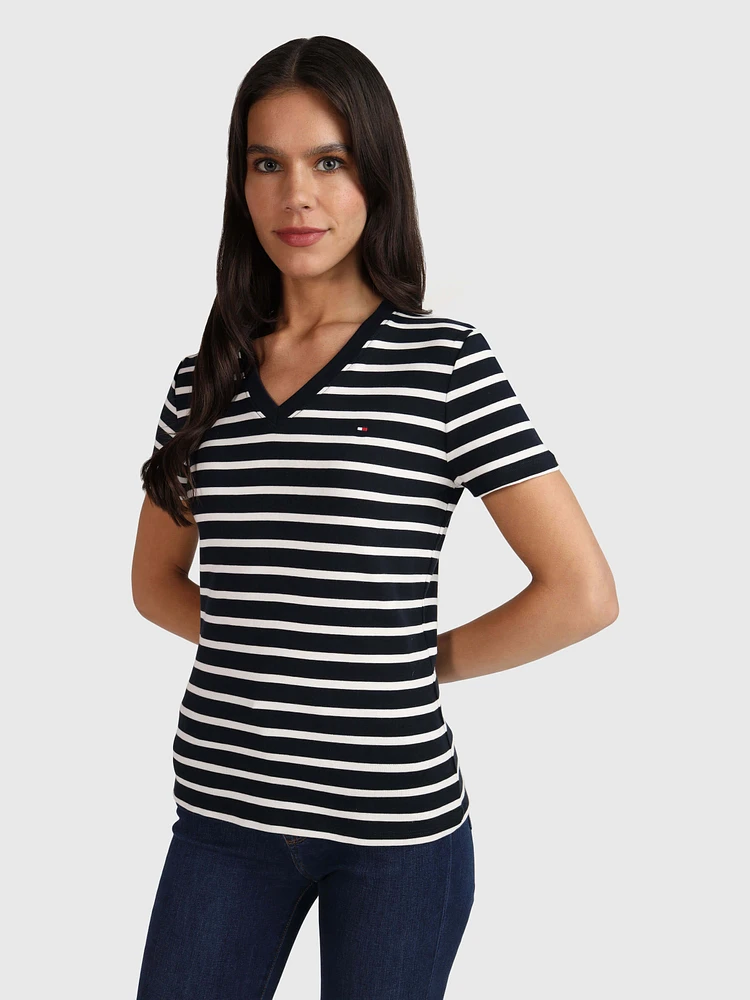 Playera con rayas de mujer Tommy Hilfiger