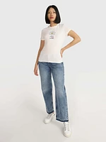 Jeans sophie low straight con acabado deslavado de mujer Tommy