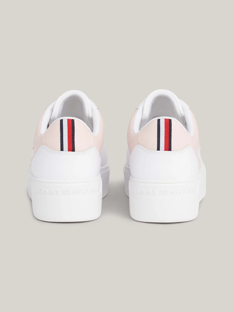 Tenis deportivos de piel con plataforma mujer Tommy Hilfiger