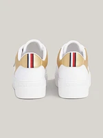 Tenis de piel metalizada con plataforma mujer Tommy Hilfiger