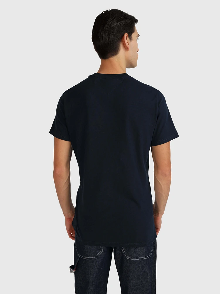 Playera con logo contrastante de hombre