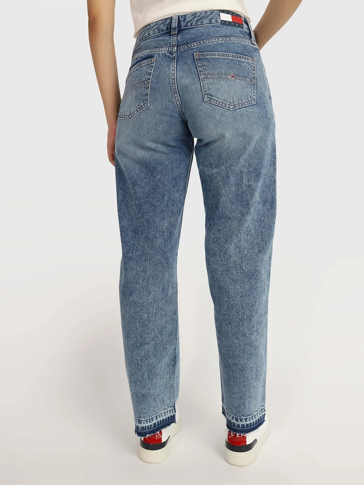 Jeans sophie low straight con acabado deslavado de mujer Tommy