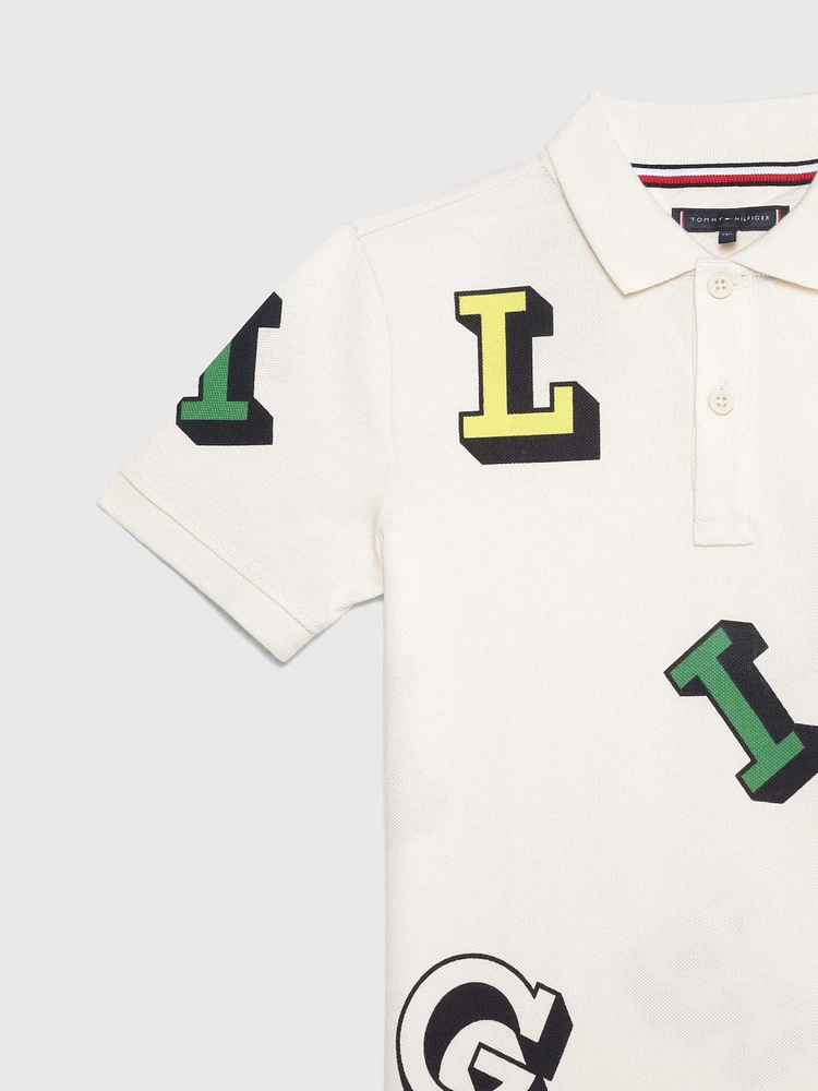 Polo con letras estampadas de niño Tommy Hilfiger