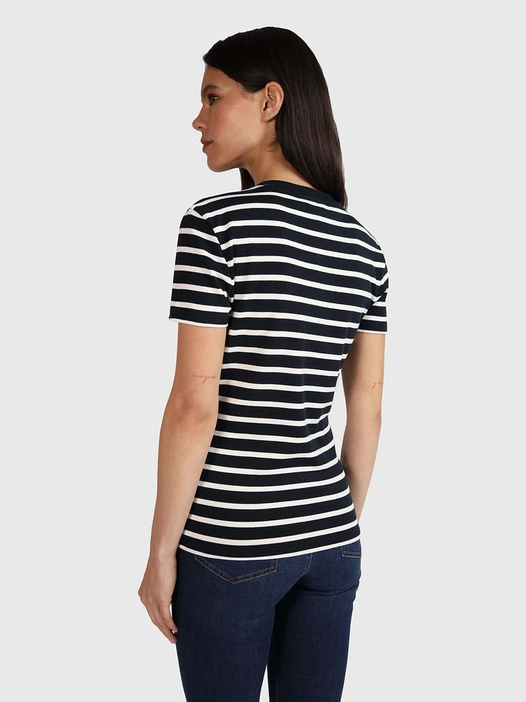 Playera con rayas de mujer Tommy Hilfiger