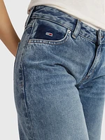 Jeans sophie low straight con acabado deslavado de mujer Tommy