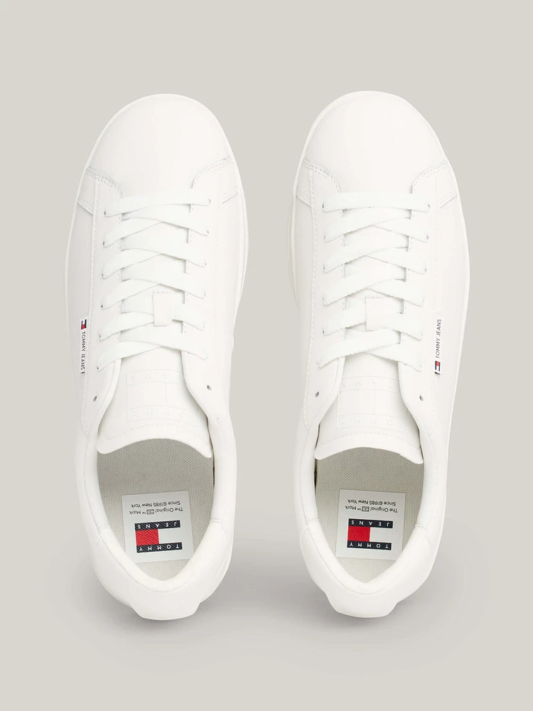 Tenis de piel con suela cupsole y logo hombre Tommy Jeans