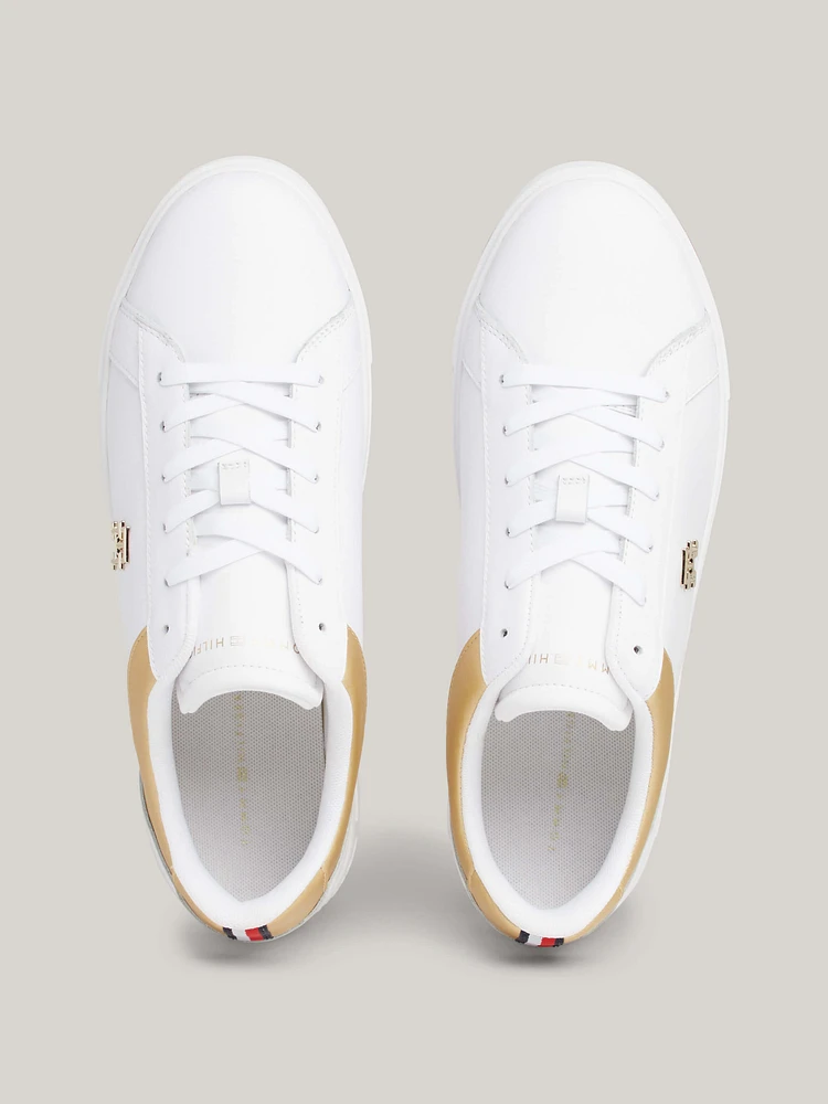 Tenis de piel metalizada con plataforma mujer Tommy Hilfiger