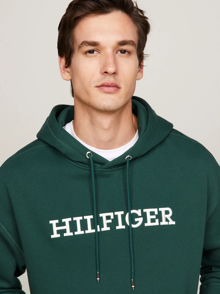 Sudadera con capucha y monotipo Hilfiger de hombre