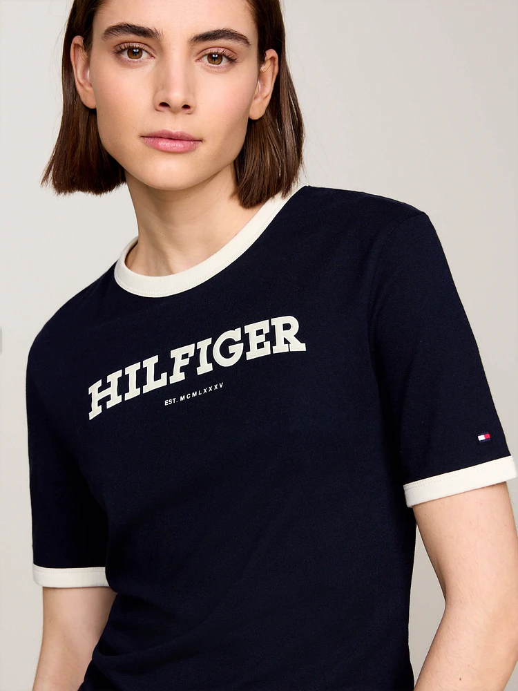 Playera con logo del monotipo Hilfiger de mujer Tommy