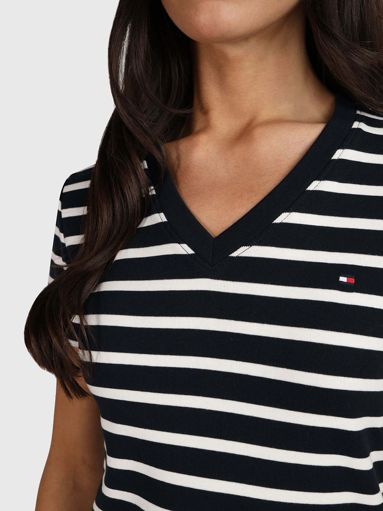 Playera con rayas de mujer Tommy Hilfiger