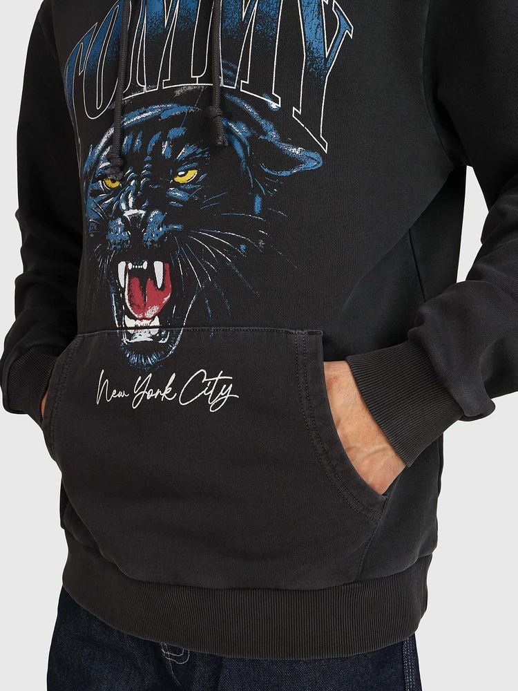 Sudadera con pantera estampada de hombre