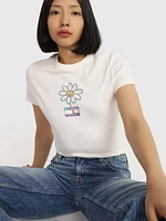 Playera con flor estampada de mujer Tommy Jeans