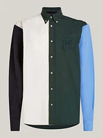 Camisa color block con escudo Archive de hombre