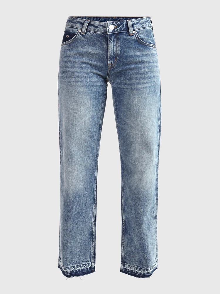 Jeans sophie low straight con acabado deslavado de mujer Tommy