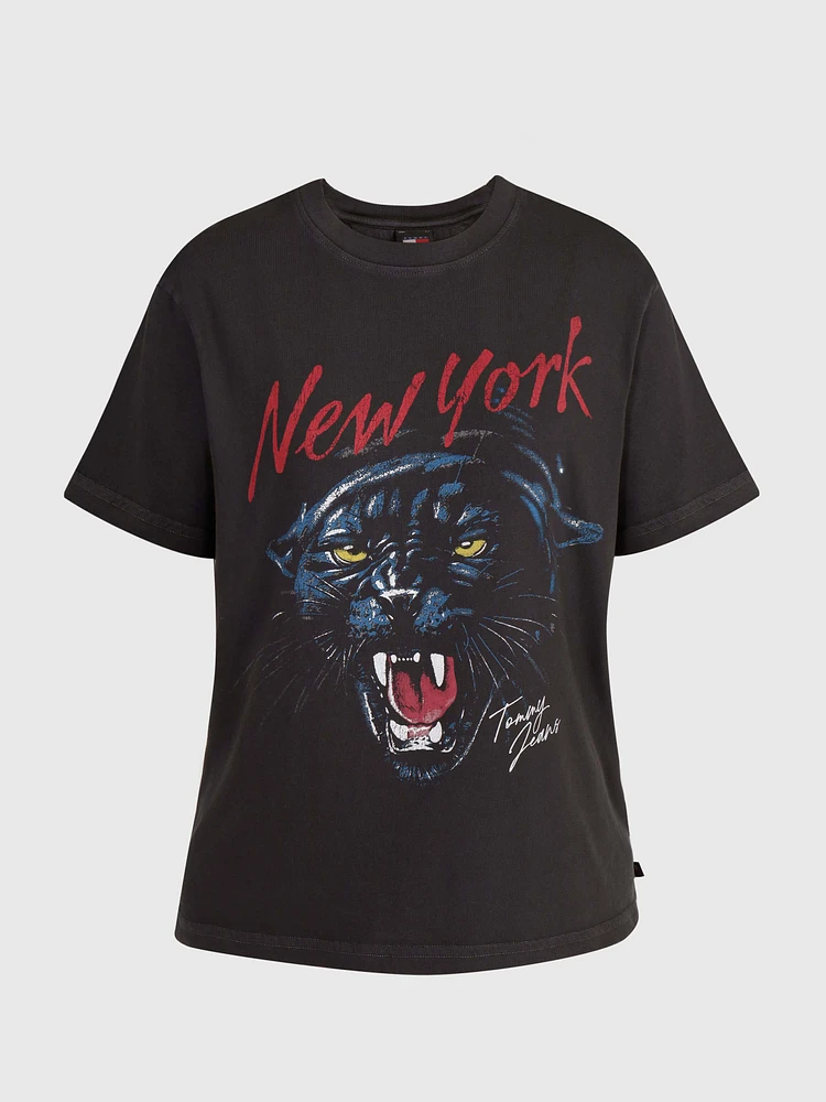 Playera con pantera estampada de mujer Tommy Jeans