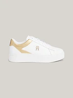 Tenis de piel metalizada con plataforma mujer Tommy Hilfiger